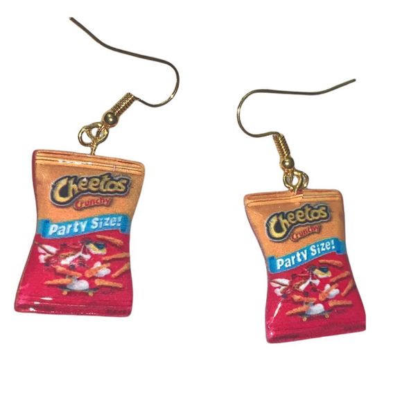 Cheeto Bag Earrings - Picture 2 of 5